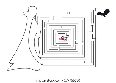 vampire drinks blood maze