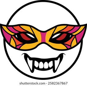 Vampire emoji with carnival mask