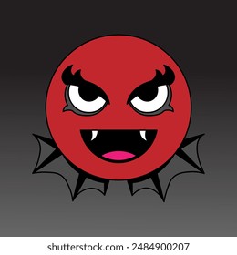 Vampire emoji design vector illustration art.