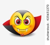 Vampire emoticon, emoji, smiley - vector illustration