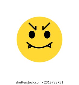 Vampire emoticon icon, Vector and Illustration.