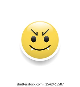Vampire emoticon icon,Vector and Illustration.