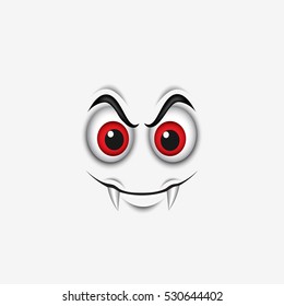Vampire emoticon isolated on white background - smiley, emoji - vector illustration