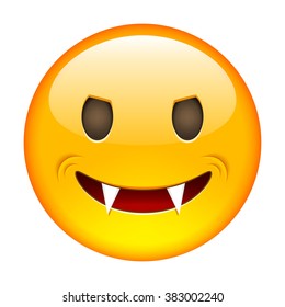 Vampire Emoticon. Smile icon. Isolated Vector Illustration on White Background