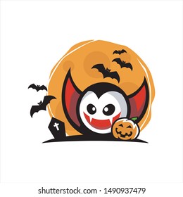 Vampire Face Haloowen Theme Vector