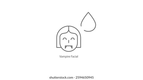 Vampire Facial Skin Rejuvenation Vector Icon