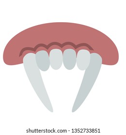 vampire fangs flat illustration on white