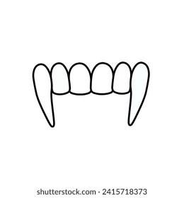 Vampire fangs icon isolated on white background.