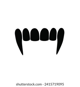Vampire fangs icon isolated on white background.