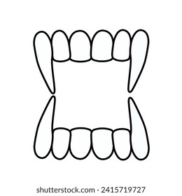 Vampire fangs icon isolated on white background.