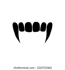 Vampire Fangs Icon, Logo On White Background