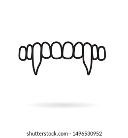 vampire fangs icon- vector illustration