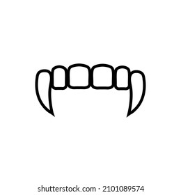 Vampire Fangs line icon, vector logo isolated on white background