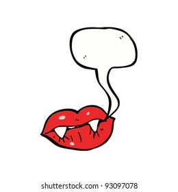 caricatura de los labios de los colmillos de vampiros