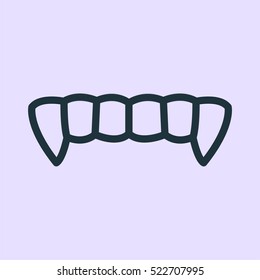 Vampire Fangs Minimalistic Flat Line Outline Stroke Icon Pictogram Symbol