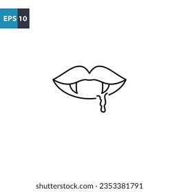 Icono de contorno de los ventiladores de vampiros Ilustración del vector