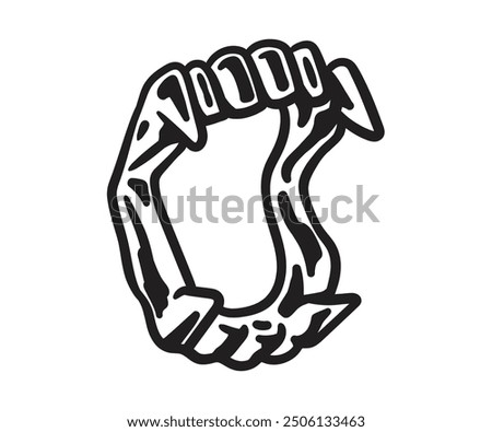 Vampire Fangs Plastic Teeth Werewolf Masquerade Teeth Dress Up Costume Fangs Halloween Cosplay Party Favors for Supplies Masquerade Christmas sticker logo design horror drawing vintage retro illustrat