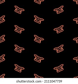 vampire fangs seamless pattern, bright vector illustration on black background.