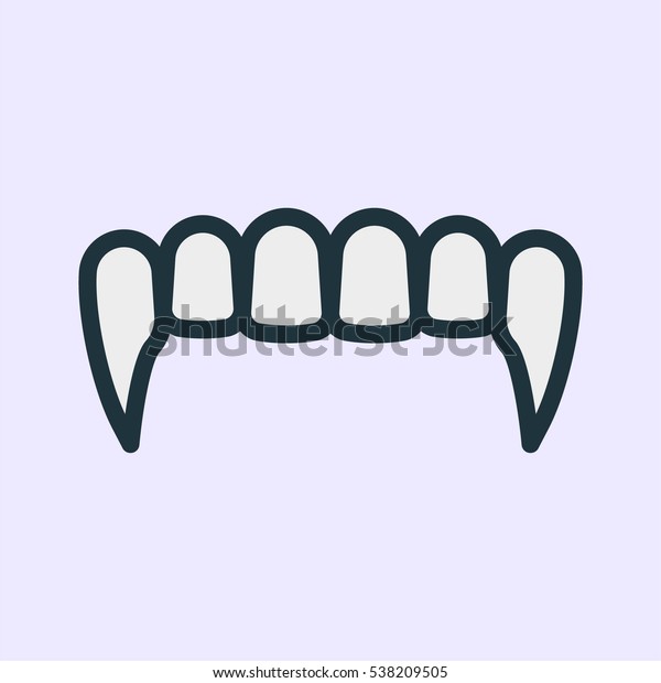 Vampire Fangs Teeth Minimal Color Flat 库存矢量图 免版税