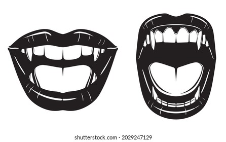 Vampire Female Mouth Halloween Cosmetic Stock Vector (Royalty Free ...