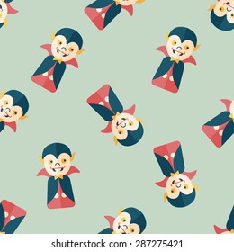 Vampire flat icon, eps10 seamless pattern background