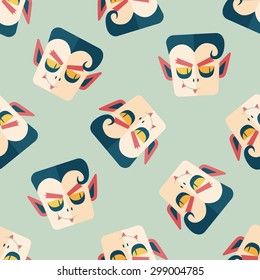 Vampire flat icon, eps10 seamless pattern background