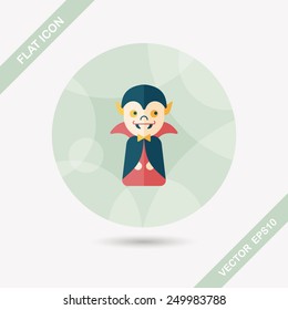 Vampire flat icon with long shadow, eps10