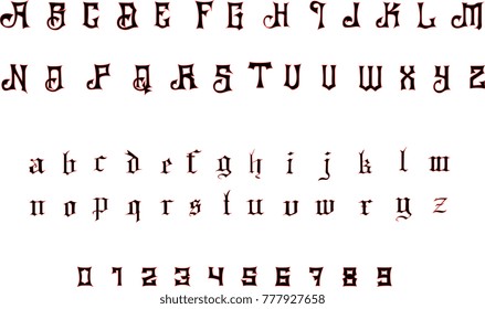 Vampire Font - Gothic horror font with Red Outlines