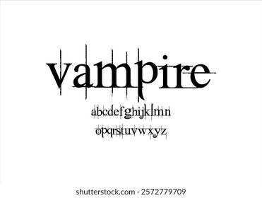 Vampire font for logo and headline. Isolated vector typeset