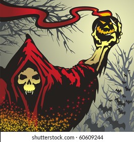 The vampire frightens you at Halloween night