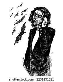 vampire ghoul Slavic gothic fairy beauty ink inktober