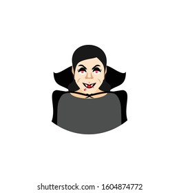 vampire girl face icon vector