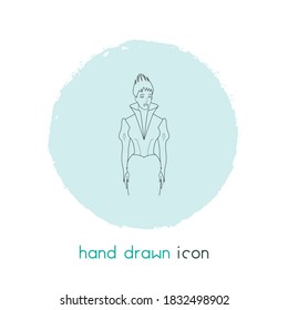 Vampire girl icon line element. Vector illustration of vampire girl icon line isolated on clean background for your web mobile app logo design.