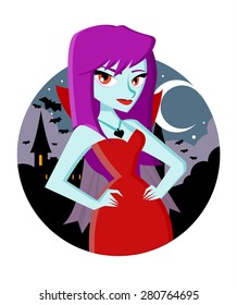 a vampire girl in the night