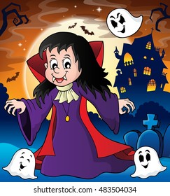 Vampire girl theme image 3 - eps10 vector illustration.