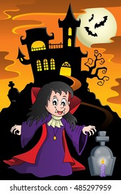 Imagen de tema de chica vampiro 5 - ilustración vectorial eps10.
