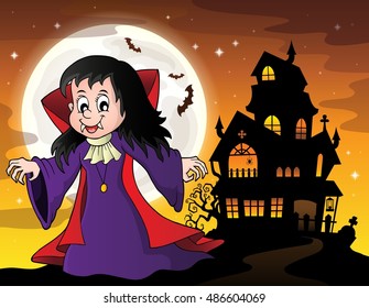 Vampire girl theme image 6 - eps10 vector illustration.