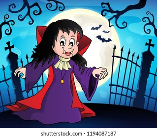 Vampire girl theme image 8 - eps10 vector illustration.