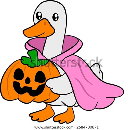 Vampire Goose and Halloween Pumpkin