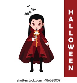 Vampire Halloween character illustration
