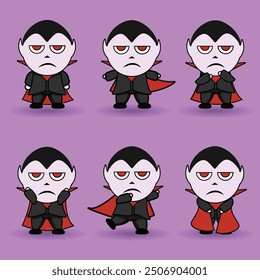 Paquete de Vector de diseño de ilustración de personaje de halloween de vampiro