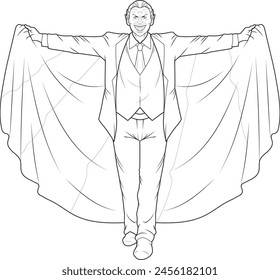 Vampire Halloween Coat Vector Graphic Art Illustration