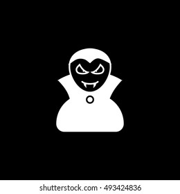 Vampire Halloween Concept Flat Icon On Black Background