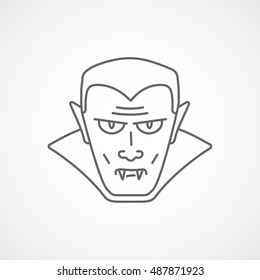 Vampire Halloween Concept Line Icon On White Background