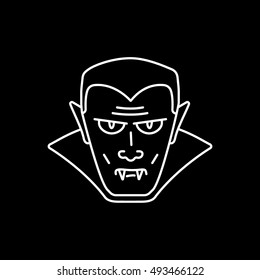 Vampire Halloween Concept Line Icon On Black Background