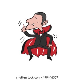 Vampire Halloween dancing cartoon drawing