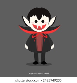 Vampire  Halloween elements Vector,  isolated on gray background, Vector illustration EPS 10