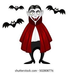 Vampire for Halloween isolated on white background