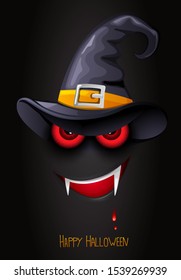 Vampire Halloween poster. Vector illustration 