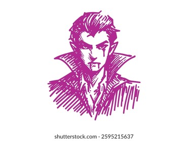 Vampire hand drawn sketch vector